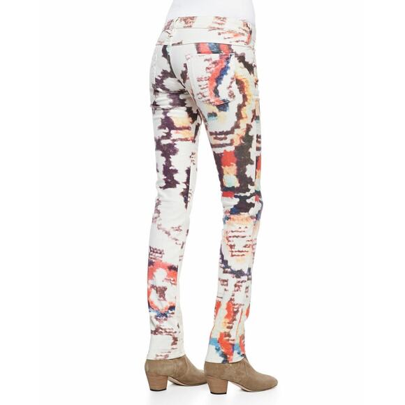 Isabel Marant Etoile Slim Multi-Color Tie-Dye Reilly Printed Jeans Trousers 38/8 - Picture 3 of 14